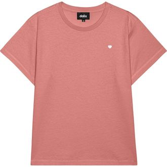 Dalix Womens Lil Heart Lightweight High Waisted Tee in Red Sorbet at Nordstrom, Size X-Large