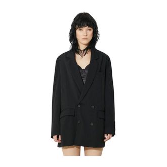 Undercover Asymmetrische Double-Breasted Blazer - Dames - Jassen - Zwart - Maat: XS Poliester