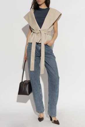 Alaia Wool Vest, Womens, Beige