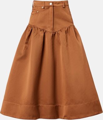 Ganni Falda midi con peplum