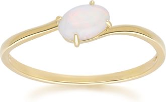 Gemondo Classic Oval Opal Cabochon Ring in 9ct Yellow Gold