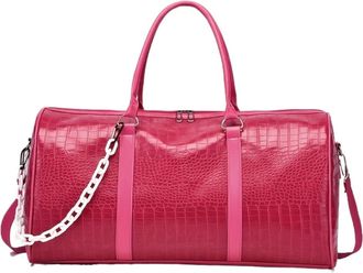 Generic Compatible For Large Capacity Retro Crocodile-Textured Duffel Bag with Adjustable Shoulder Strap, Stylish Gym(3pcs)