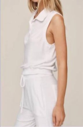 Bella Dahl Sleeveless Collar Top In White