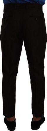 Dolce & Gabbana Mens Virgin Wool Skinny Trousers Black