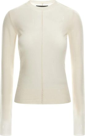 Amiri Cashmere Ronde Hals Transparante Trui - Dames - Cashmere truien - Beige - XS - Truien & Vesten