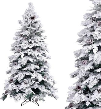 LOLAhome &Aacute;rbol de navidad nevado verde y blanco de 210 cm