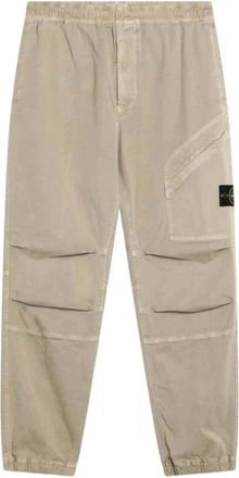 Stone Island Straight Trousers, male, Beige, Size: W32 Regular Fit Trousers