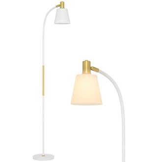 HOMCOM Spotlight Reading Standing Lamp with Adjustable Height - White | TJ Hughes