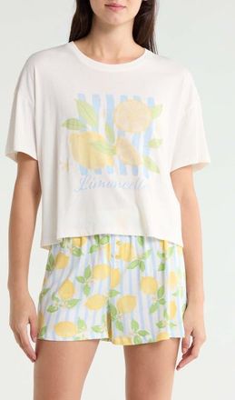 PJ Salvage T-Shirt & Boxers Jersey Short Pajamas in Ivory at Nordstrom, Size X-Large