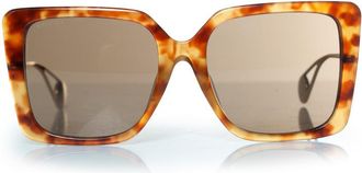 Gucci Pre-owned Womens Brown oversized Havana sunglasses - One Size