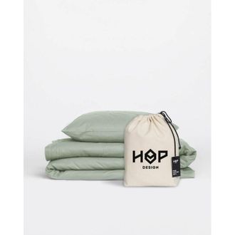 OEM Ropa De Cama Pure - Algod&oacute;n Puro - Verde Salvia 140/200cm + 1 Funda De Almohada 80/80cm