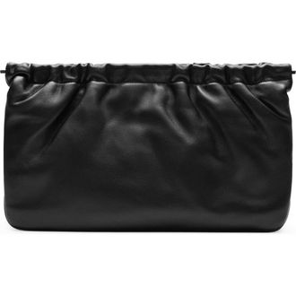 Mango Leather Clutch in Black at Nordstrom