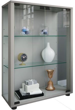 ebuy24 Ebuy24 - Vitrina De Vidrio Vcm De Pie Vitrina De Vidrio Con Vidrio De Seguridad Esg Dimensiones Aprox. Al. 80 X An. 60 X P. 25 Cm Soporte Vitrina Vidr