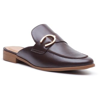 Hush Puppies Calla Leren Dames Chocolade Muilen