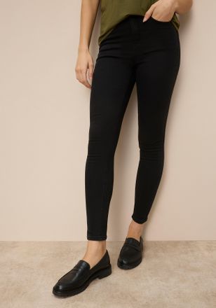 Tamaris High-waist-Jeans TAMARIS, Damen, Gr. 36, N-Gr, schwarz, Denim/Jeans, Obermaterial: 63% Baumwolle, 32% Polyester, 5% Elasthan, skinny fit kn&ouml;chelfrei, 