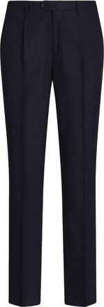 Etro pressed-crease wool trousers - men - Wool/Elastane - 56 - Blue