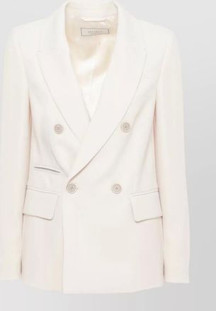 PESERICO double breasted blazer peak lapel collar