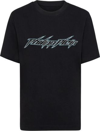 Philipp Plein Cotton T-Shirt - Dames - T-shirts - Zwart - L - Katoen - Tops