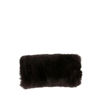 Yves Salomon Accessoires, Dames, Bruin, ONE Size, Gebreide Rex Konijnenbont Hoofdband
