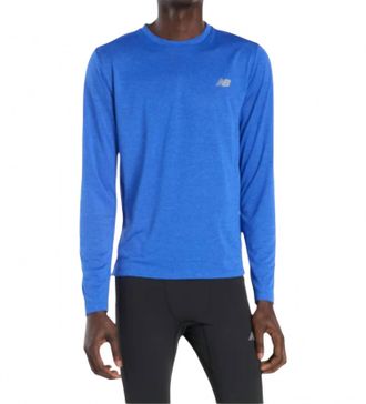 New Balance Athletics Running Long Sleeve Top In Royal Blue