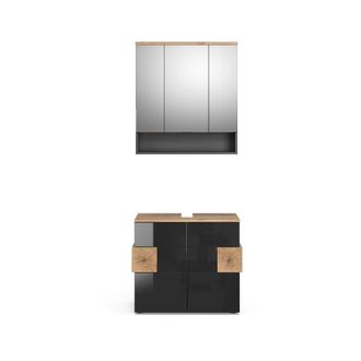 Vicco Conjunto De Muebles De Ba&ntilde;o Eden, Antracita, 2 Piezas