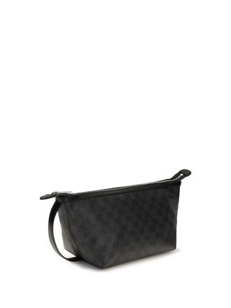 Gucci Womens Small Essence Classic Pouch Black-Black Cotton; Linen; Polyurethane Clutches Black/black