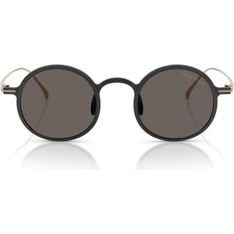A|X Armani Exchange 46mm Small Phantos Sunglasses in Matte Black /Dark Grey at Nordstrom