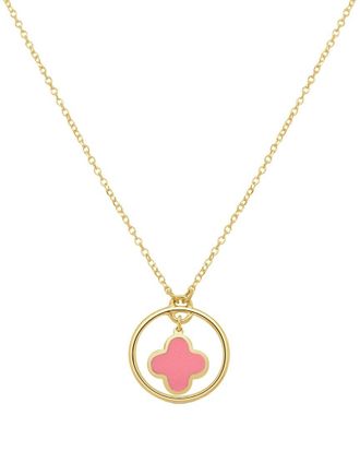 Italian Gold, Inc 14K Pink Agate Clover Pendant