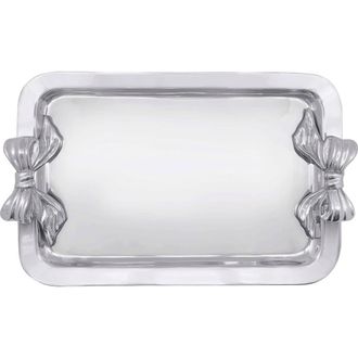 Mariposa Bow Rectangular Tray in Silver at Nordstrom