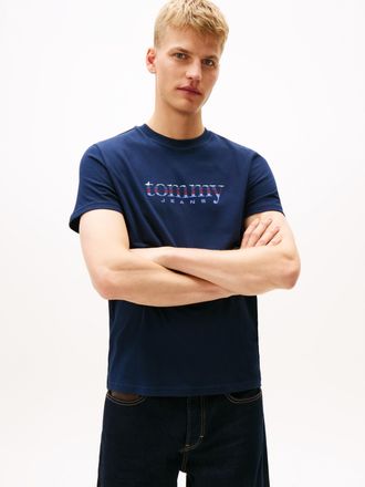 Tommy Jeans T-Shirt TOMMY JEANS TJM SLIM ENTRY DNA, Herren, Gr. XXL, schwarz night navy, Single Jersey, Obermaterial: 100% Baumwolle, Rundhals, Shirts T-Shirt