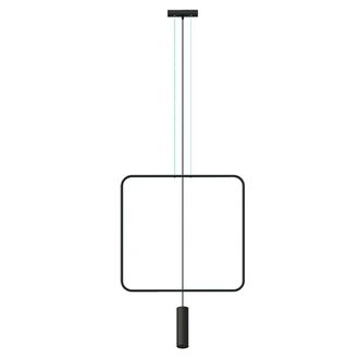Thoro L&aacute;mpara de techo negro acero alt. 175 cm