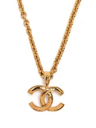 Chanel 1994 halsketting met CC-hanger - Goud