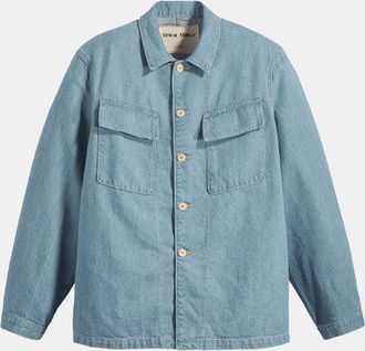 Levi's Mens Levis Solid Patterned Shirt Collar Chest Pocket Jacket in Blue Indigo Rns - Size X-Large