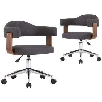 vidaXL Sillas De Comedor Girartorias 2 Uds Madera Curvada Y Tela Gris Vidaxl