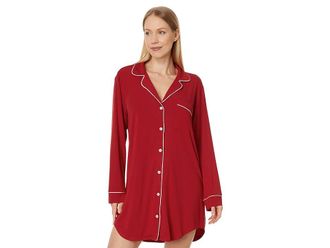 Eberjey Gisele Nightshirt Womens Pajama Haute Red/Ivory : XS, Modal/Spandex