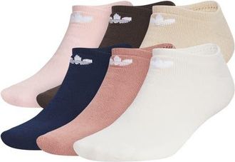 adidas Gender Inclusive Originals Assorted 6-Pack No-Show Socks in Sandy Pink/Indigo/Khaki at Nordstrom, Size X-Large