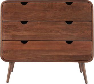 Decoclico C&oacute;moda de madera de mango acabado nogal 3 cajones