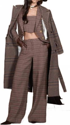 L'agence Pilar Wide Leg Pants In Brown