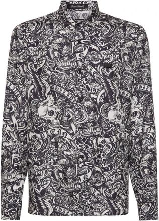 Philipp Plein Casual overhemd - Heren - Casual Overhemden - Zwart - M - Overhemden