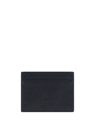 Christian Louboutin Mens Kios Card Holder Black-Black Calf Leather Bos Taurus Wallet Black/black