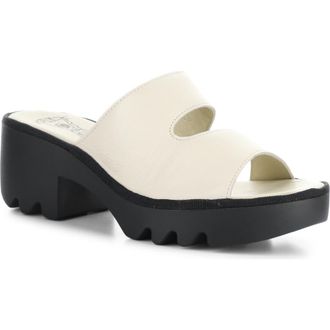 FLY London Tech Platform Sandal in Off White Mousse at Nordstrom Rack, Size 10-10.5Us / 41Eu