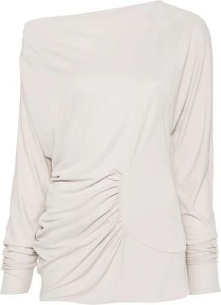 Khaite The Ciro Ruched Top - Dames - Longsleeves - Wit - S - Tops