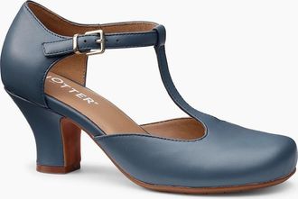 Hotter Womens Tempo Womens T-Bar Court Shoes - Navy - Size: 3