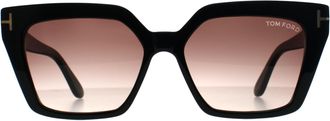 Tom Ford Winona FT1030 01Z glanzend zwart paars bruin gradiënt zonnebril