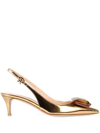 Gianvito Rossi 50 mm slingback pumps - Goud