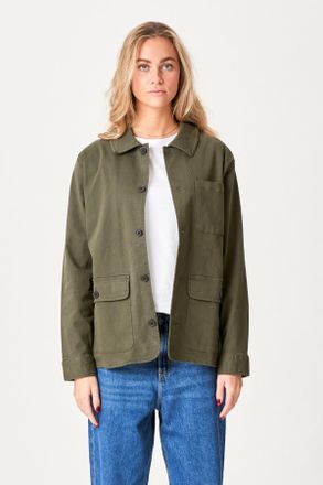 Perform Collection Twill Shacket - Donker olijfgroen