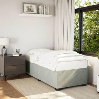 vidaXL Vidaxl - Estructura De Cama Sin Colch&oacute;n Terciopelo Gris Claro 90x190 Cm