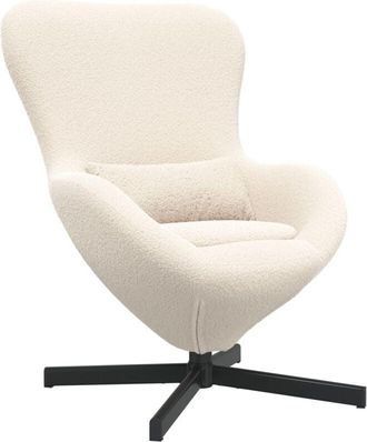 vidaXL Egg Chair Cream Curly Wool-like Fabric Vidaxl