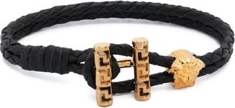 Versace Medusa braided bracelet - men - Metal (Other)/Calf Leather - One Size - Gold