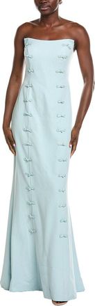 Rene Ruiz Strapless Scoop Neck Column Gown